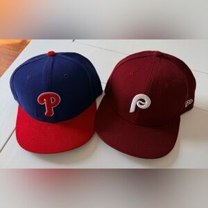NEW ERA MLB Caps - Blue and Red, Maroon
